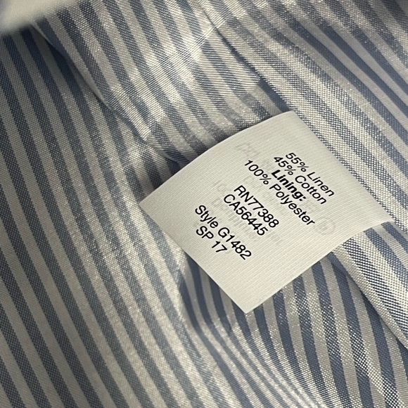 J. Crew | Blue Gingham Linen Blend Blazer Preppy Academia Spring Office - Picture 4 of 5